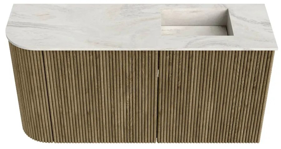 Mondiaz Joya DLux 80cm toiletmeubel ronding links dusk met wastafel faye rechts zonder kraangat ostra