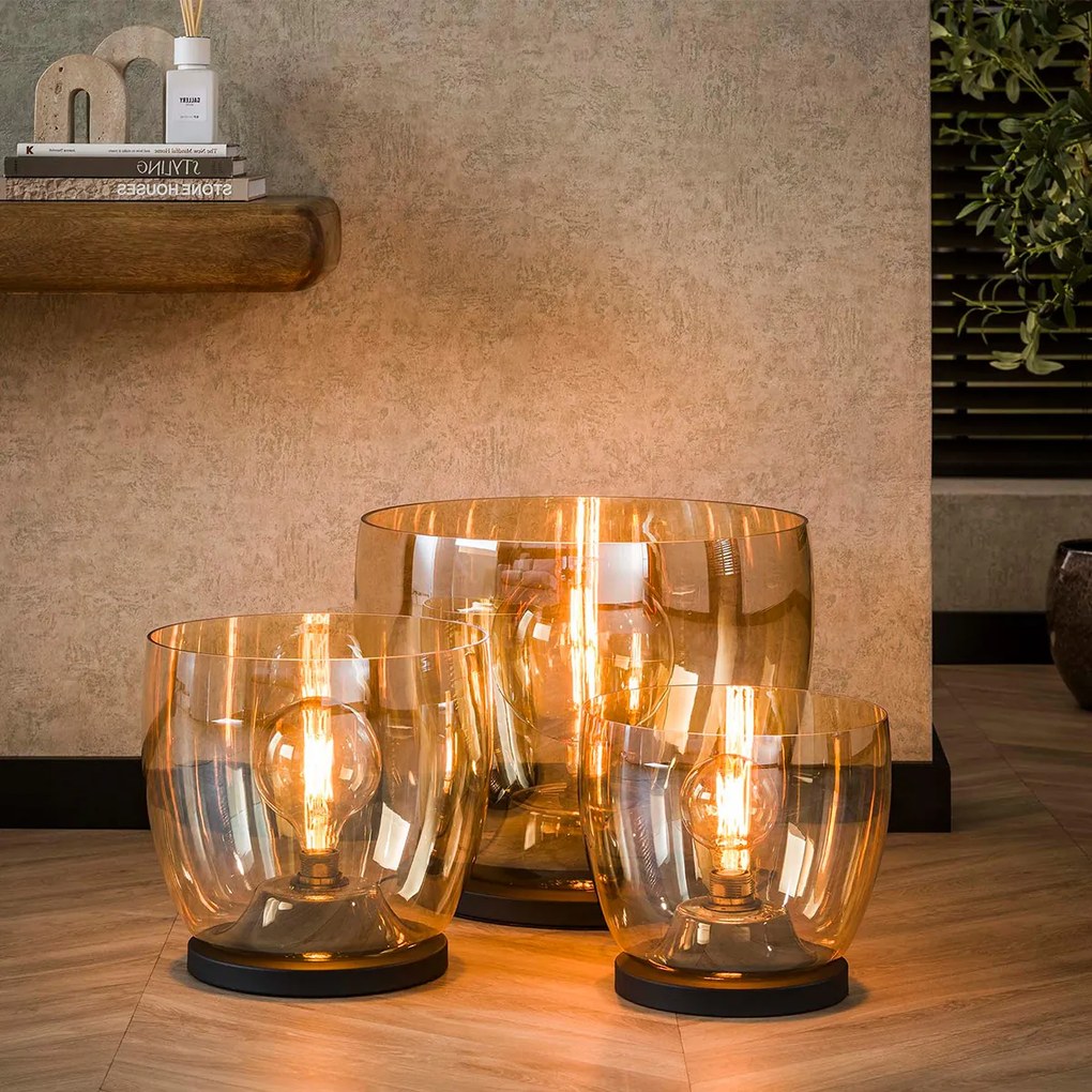 Glazen Vloerlamp Amber Glas 29 Cm