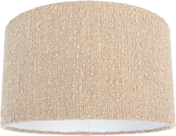 Stoffen lampenkap beige met bouclé stof 35/35/20