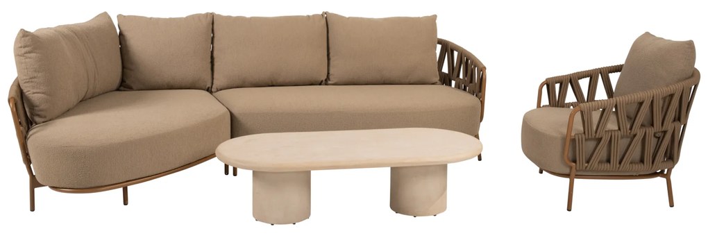 Hampton Biarritz chaise longue loungeset 4 delig mortex amber 4 Seasons Outdoor