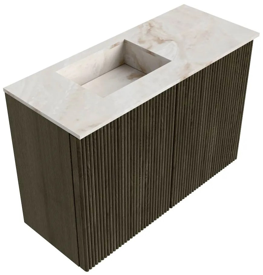 Mondiaz Joya DLux 60cm toiletmeubel shadow met wastafel faye links zonder kraangat frappe