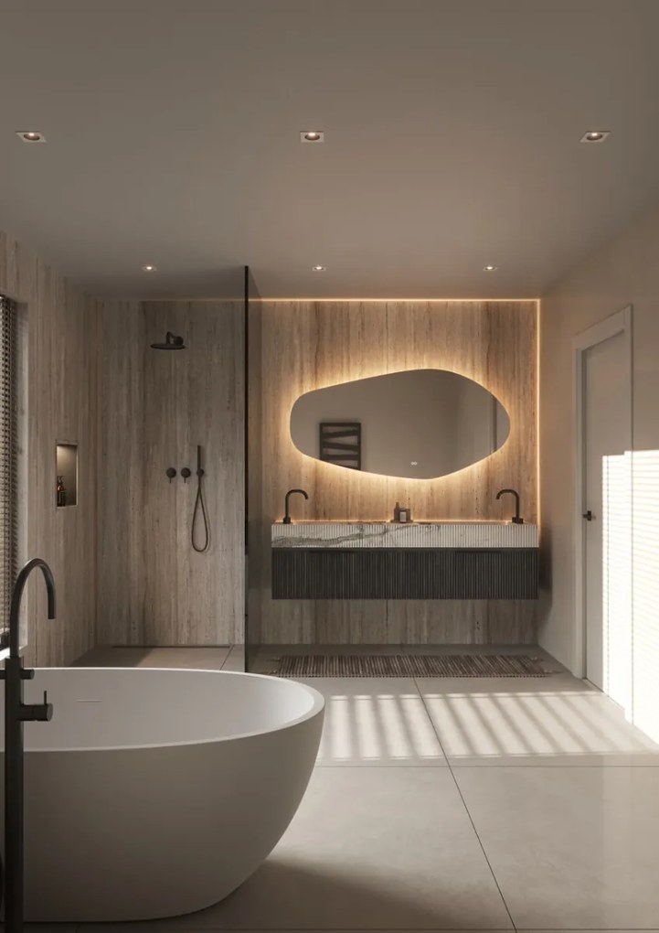 Hipp Design 21000 spiegel organisch 120x70cm met verlichting