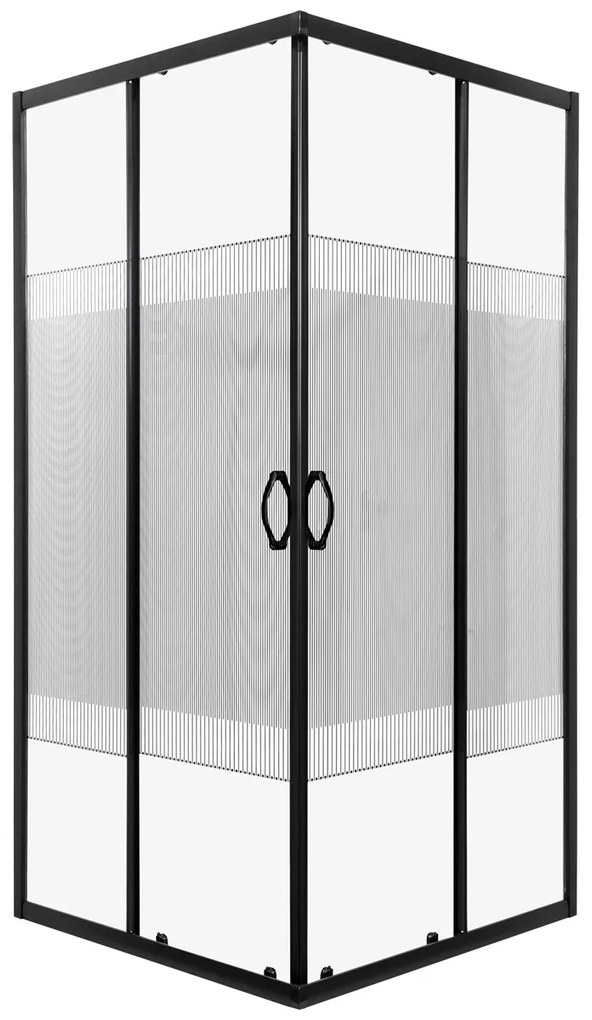 Kerra Xenia douchecabine met schuifdeur 80x80cm zwart mat