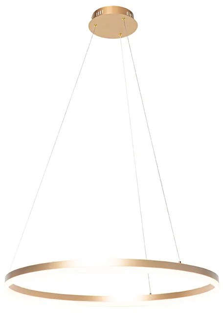 Design hanglamp goud 80 cm incl. LED 3-staps dimbaar - Anello Design rond Binnenverlichting Lamp