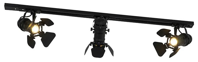 Smart railsysteem zwart 3-lichts incl. Wifi GU10 - Movie