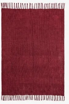 Plaid De Chenille Maidina Wijn Rood & 140 X 200 Cm - Sklum