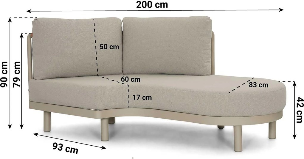 Loungeset tuin 5 personen Rope Zand/Beige  Santika Furniture Santika