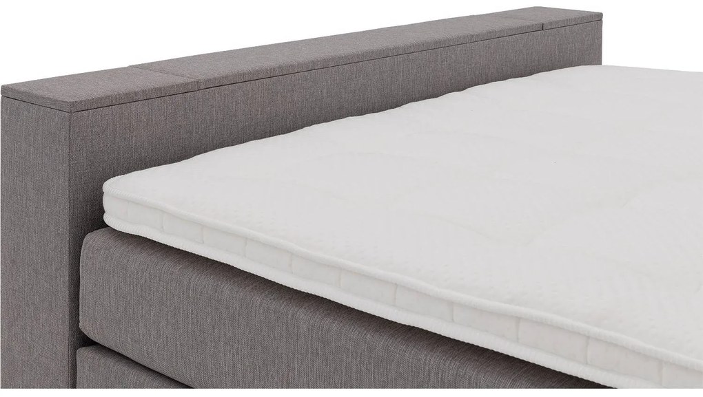 Goossens Boxspring Mika, Vlak 160 x 200 cm (=2x 80 x 200 cm) met hoofdbord en voetbord met tv functie