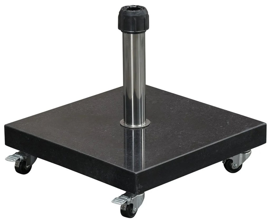 AVH parasolvoet 40 kg met 4 wielen donker zwart graniet