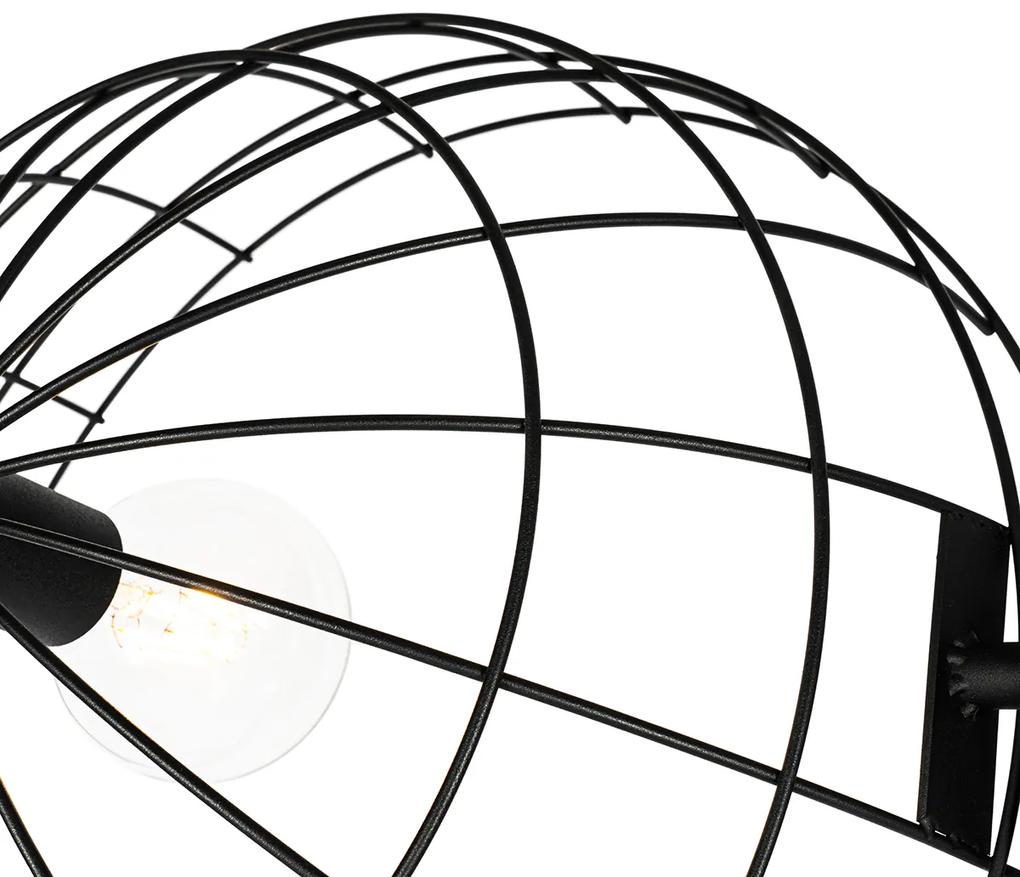 Industriële tripod vloerlamp zwart 50 cm verstelbaar - Hanze Industriele / Industrie / Industrial E27 rond Binnenverlichting Lamp