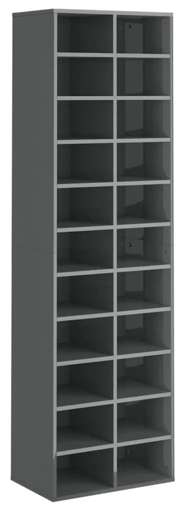 vidaXL Schoenenkast 54x34x183 cm bewerkt hout hoogglans grijs