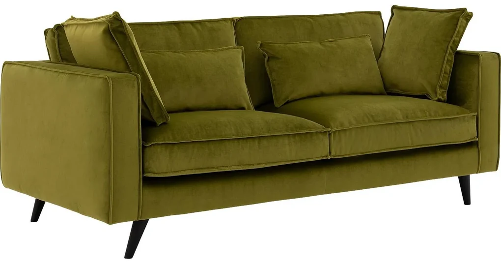 Goossens Bank Suite groen, stof, 3-zits, elegant chic
