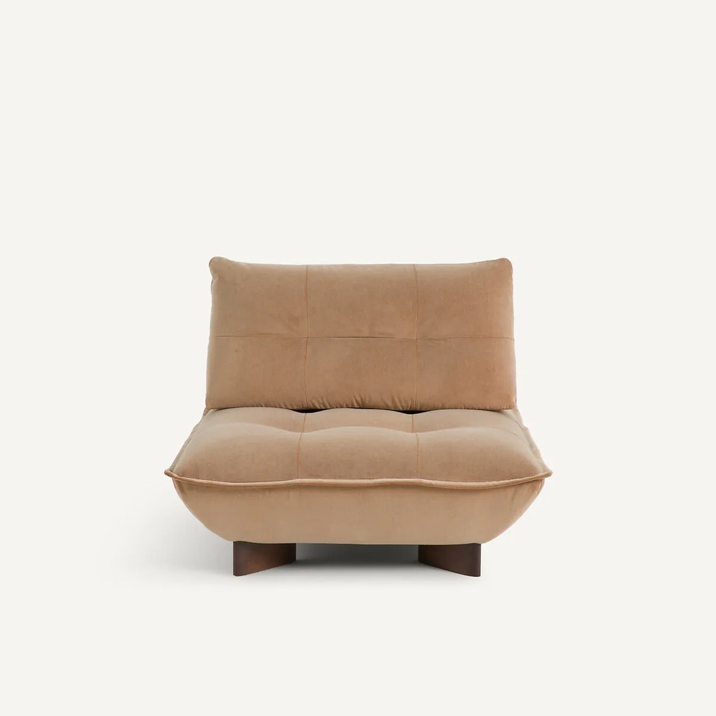 Modulaire fauteuil in stonewashed fluweel, KAORI