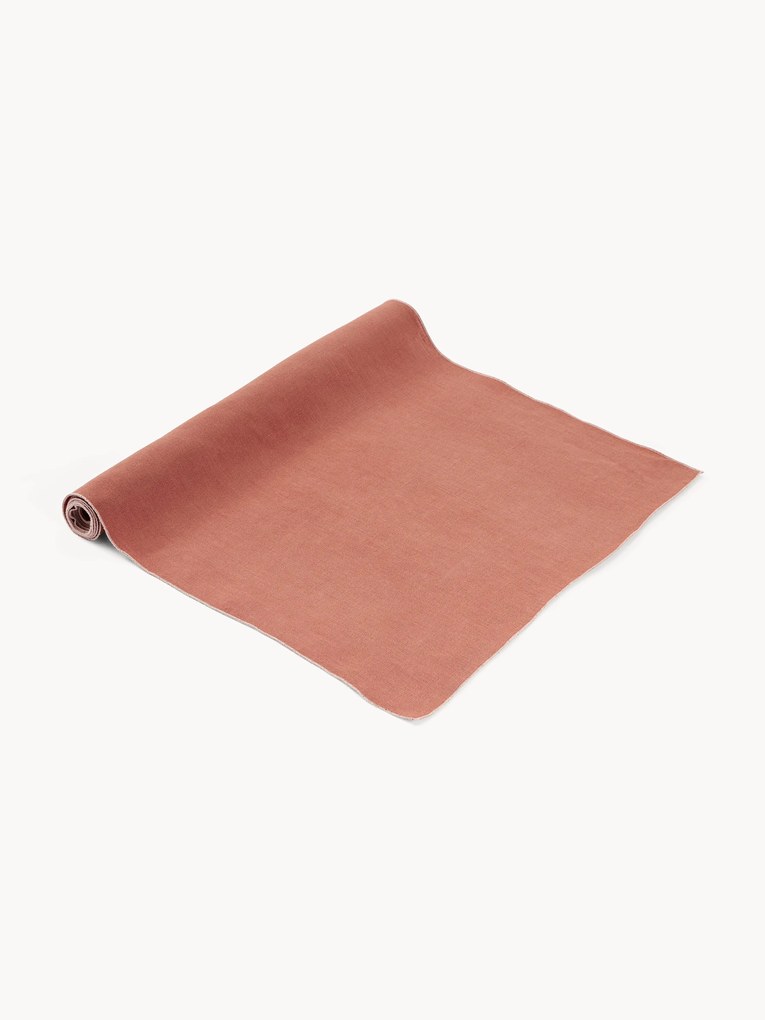 Linnen tafelloper Kennedy met bies