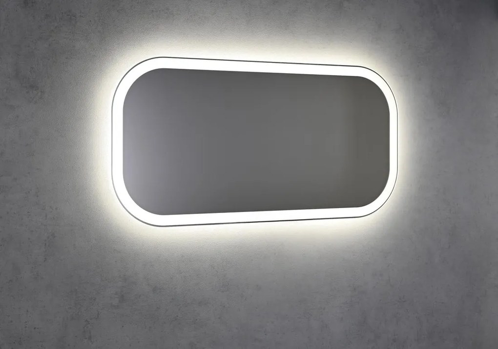 Sapho Manor spiegel met afgeronde hoeken en led verlichting 50x100cm