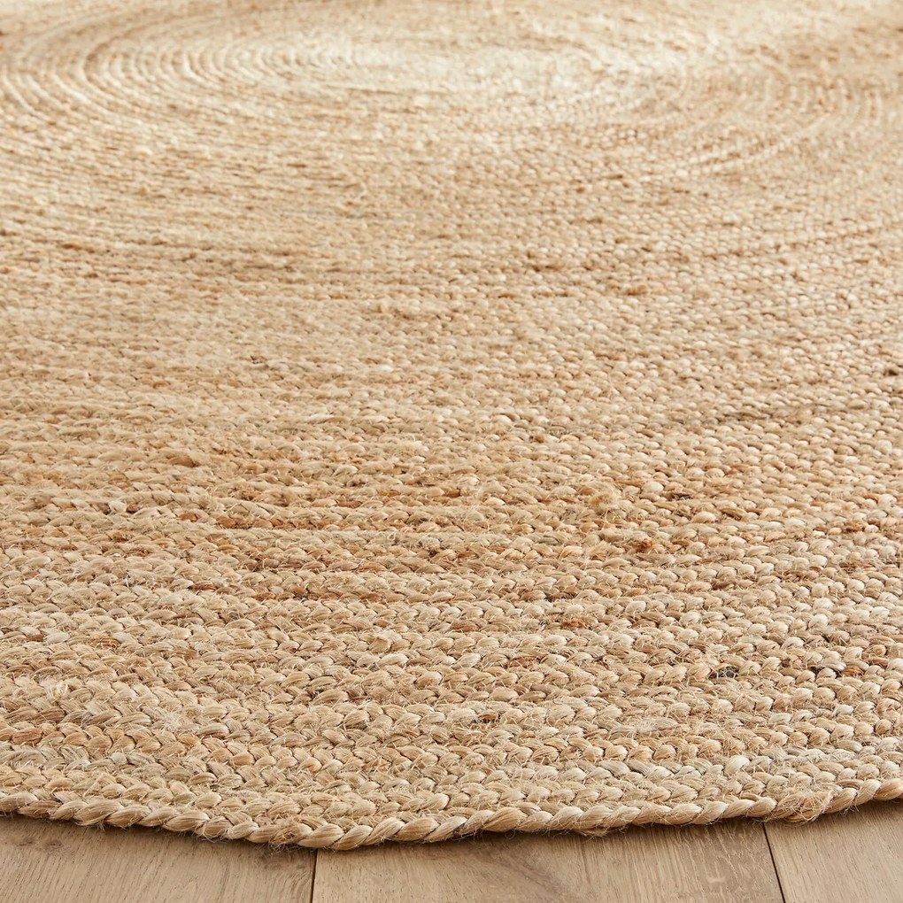 Rond vloerkleed Ø250 cm in jute, handgevlochten, Hempy