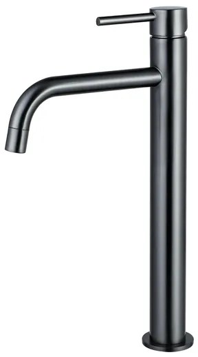 Fortifura Calvi Slim Wastafelkraan - 32cm - verhoogd - opbouw - Geborsteld Gunmetal PVD SW766539