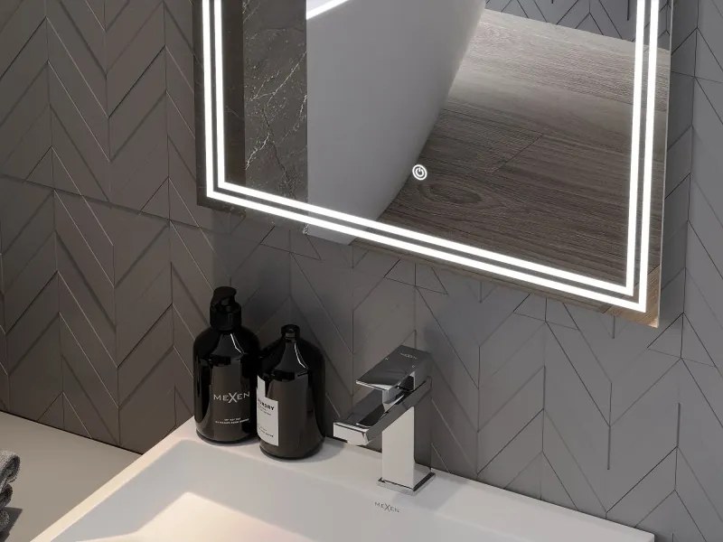 Mexen Taco verlichte badkamer spiegel 50 x 70 cm, LED 6000K, anti-condens - 9805-050-070-611-00