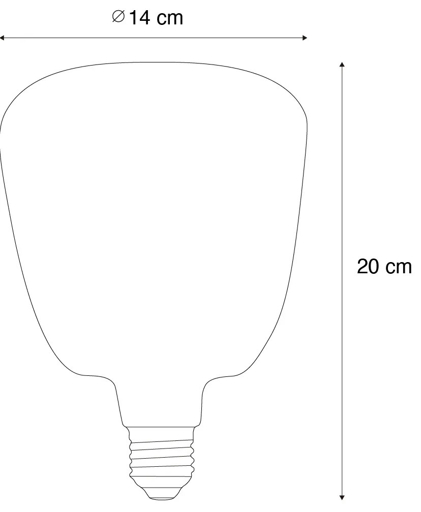 Set van 5 E27 dimbare LED lampen G140 bruin 4,9W 110 lm 1800K