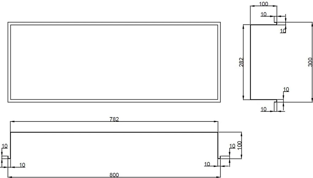 Hotbath &More inbouwnis 30x80x10cm wit mat