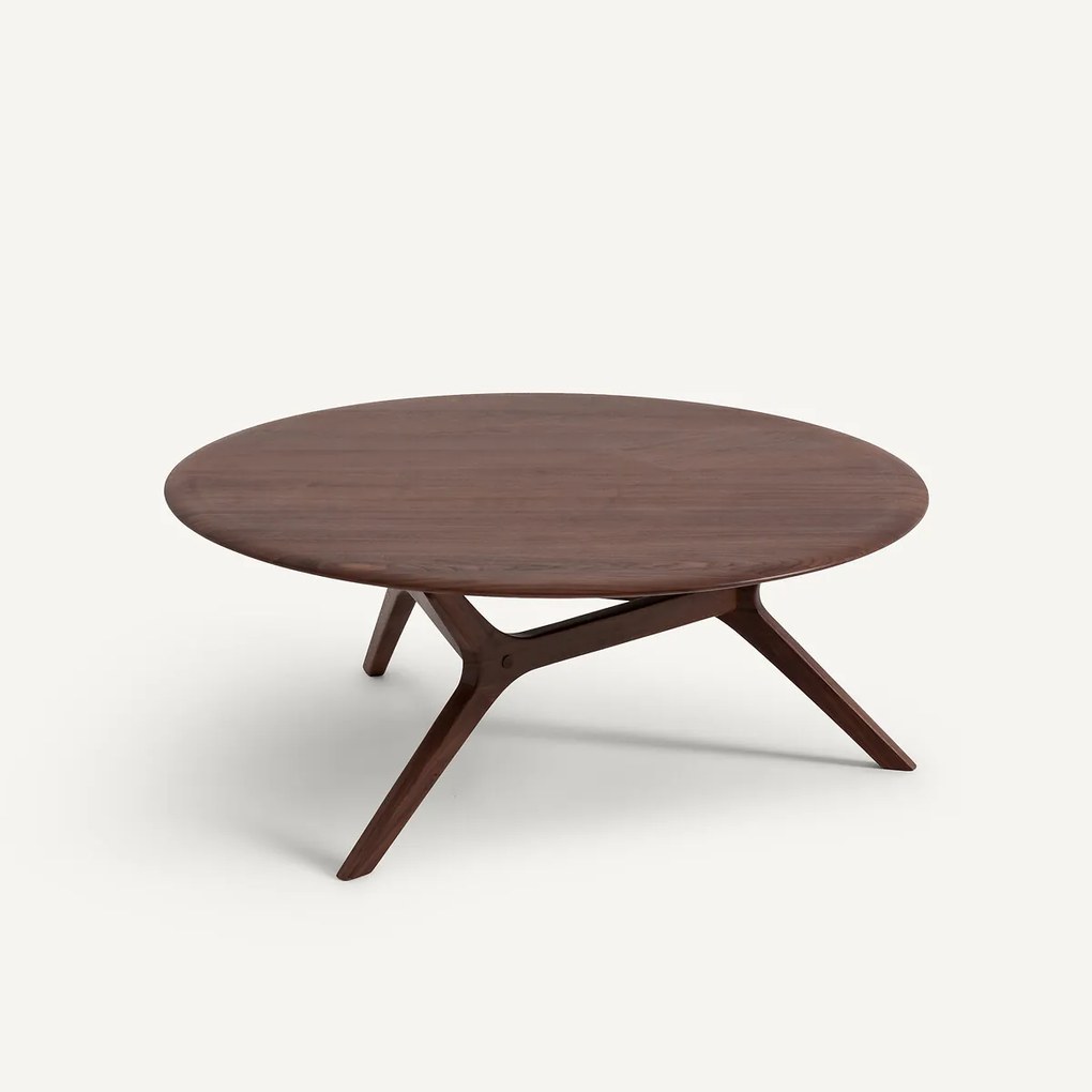 Salontafel van massief notenhout , diameter 90 cm, Maricielo