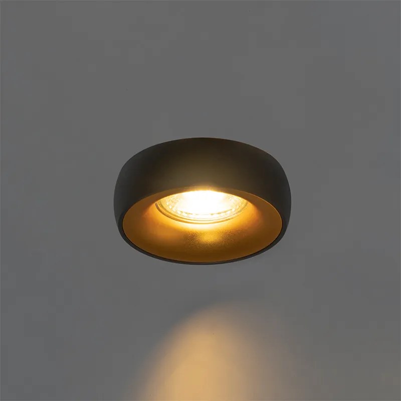 Design inbouwsport zwart met gouden binnenkant - Mooning