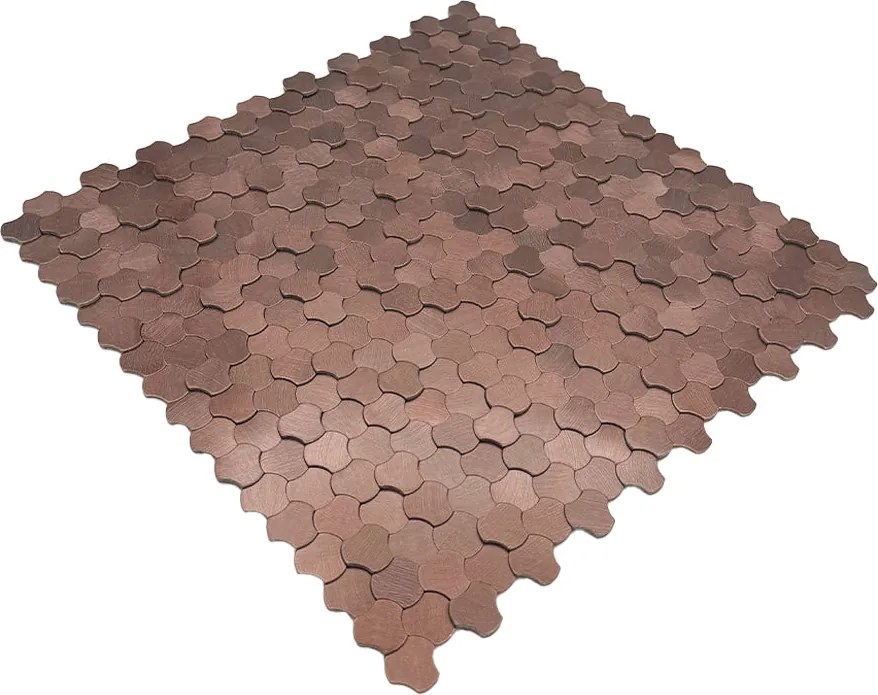 Zelfklevende Mozaïektegels Metaal | Driepas 3D Brons | 30,5×29,6 cm | Keuken, Bad & WC