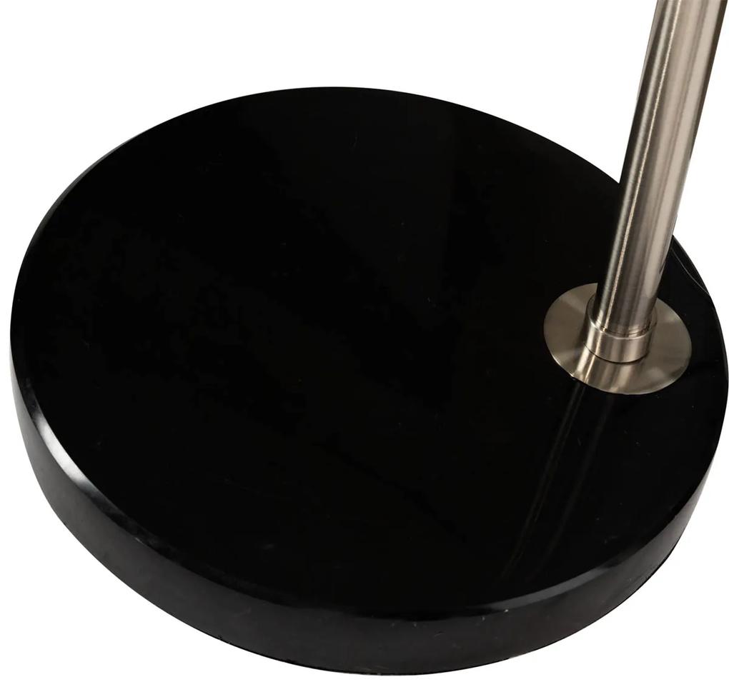 Booglamp staal stoffen kap wit 50 cm - XXL Modern E27 Binnenverlichting Lamp