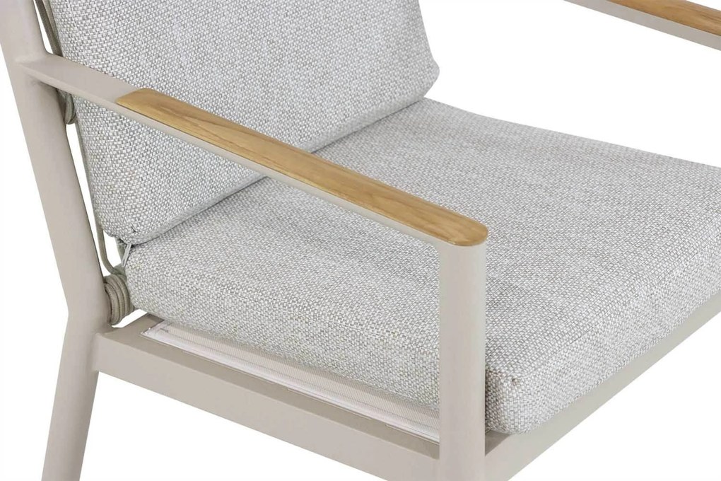 Tuinset 6 personen 240 cm Aluminium/rope Taupe Coco Sevilla/Boston