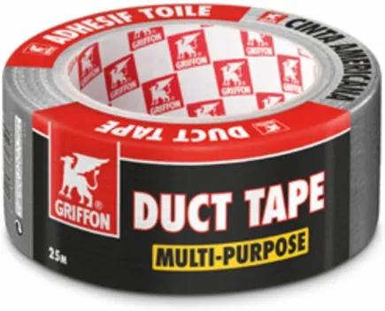 Griffon duct tape op rol 48mm rol=25m prijs=per rol grijs 6310239