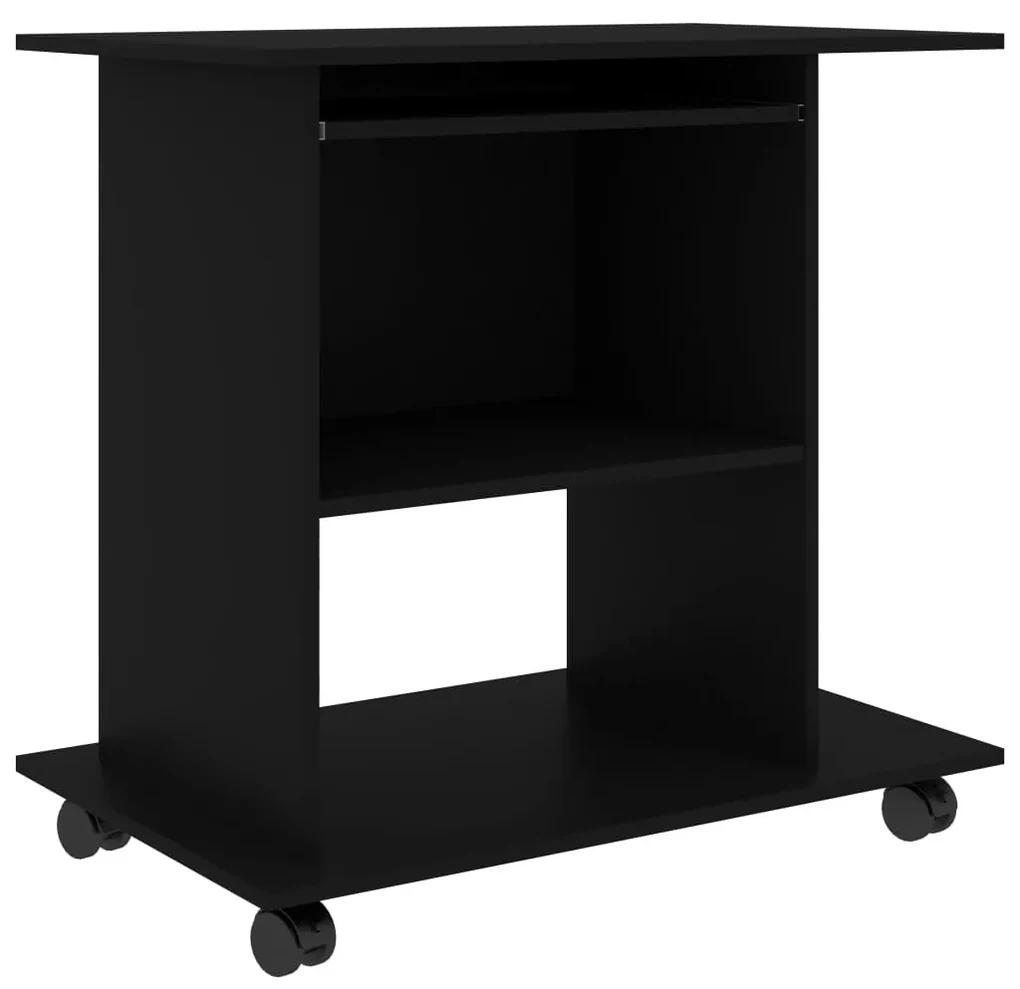 vidaXL Computerbureau 80x50x75 cm spaanplaat zwart