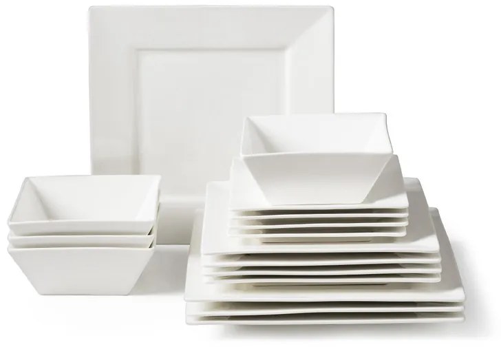 Serviesset - 16-delig - vierkant - wit