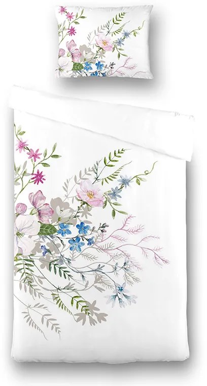 Presence Flower Sketch 1-persoons (140 x 220 cm + 1 kussensloop) Dekbedovertrek