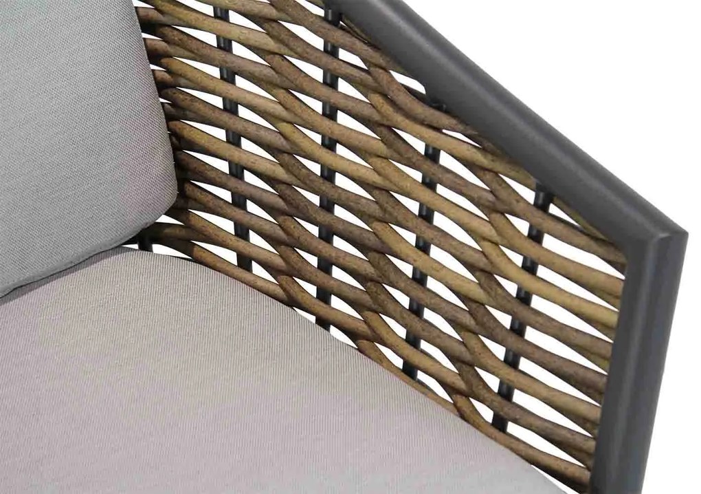 Tuinset 4 personen 180 cm Aluminium/wicker Grijs Coco Olivine/Como