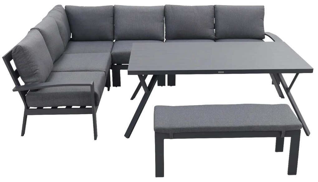 Rondo lounge diningset – Carbon black/mystic grey