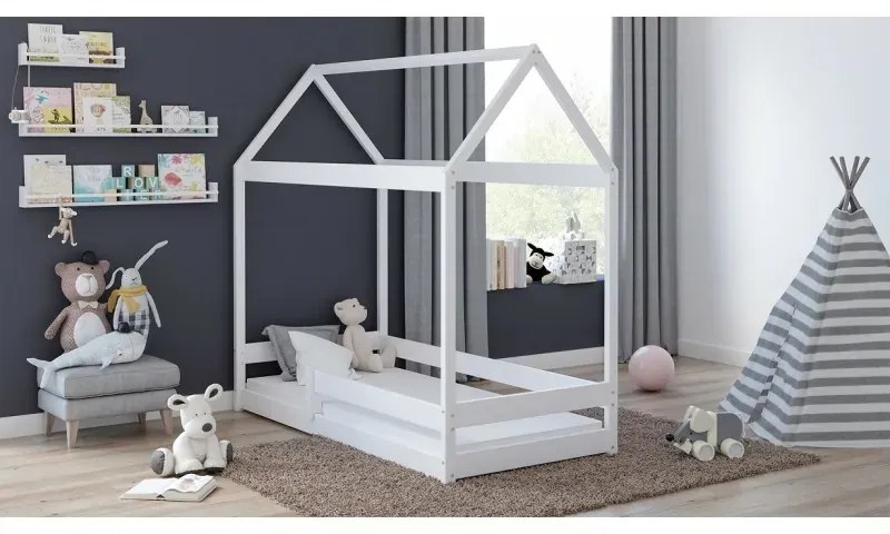 Peuter Wit Hemelbed in de vorm van een huis - Cabana 5059914073889 Children's Beds Home, 180x80, Matras van schuim/latex van 10 cm Children's Beds Ho
