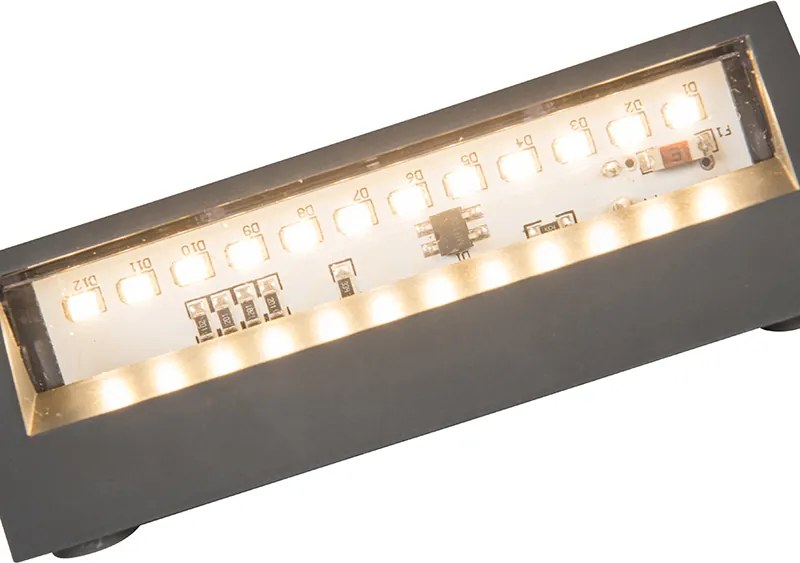 Moderne buitenwandlamp donkergrijs incl. LED IP54 - Sandstone 1
