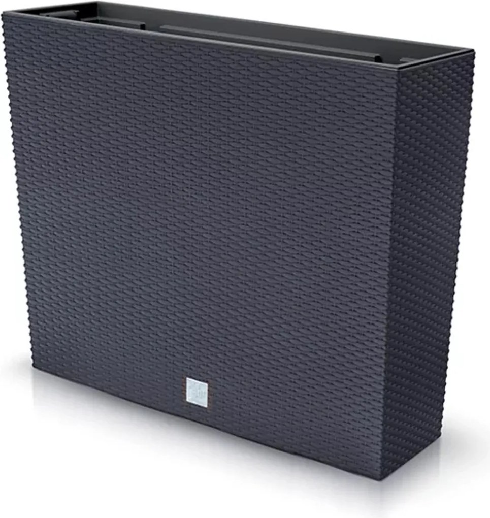 Prosperplast Rato Case Tower Bloempot - Antraciet - 58 cm Breed - Rattan Look