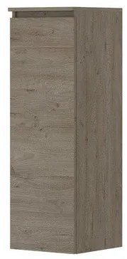 INK Badkamerkast - 35x37x106cm - 1 deur - links en rechtsdraaiend - greeploos - houten keerlijst - MFC Greige eiken 1257419