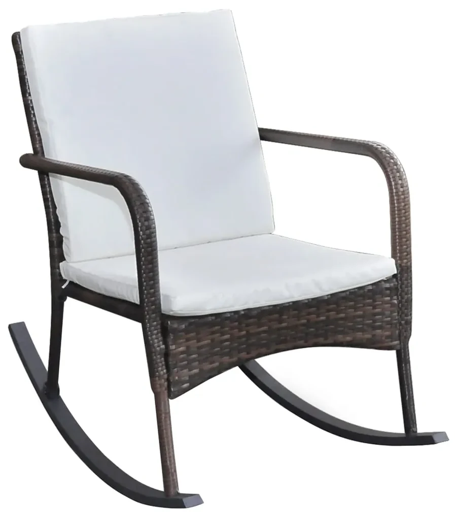 vidaXL Tuinschommelstoel poly rattan bruin