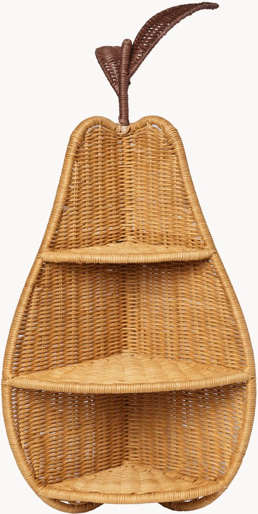 Handgeweven kinderhoekplank Pear van rotan