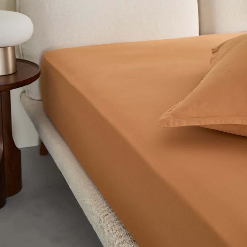 Hoeslaken in gewassen perkal, omslag 30 cm, Sabbal