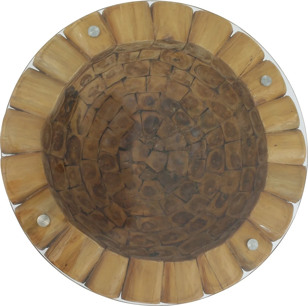 BRANCH 70 | Teak Bowl Salontafel met glas | Rond | 70x45