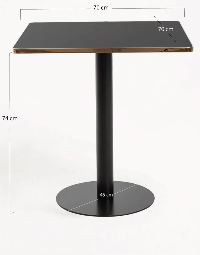Tafel Firro Vierkant 70cm Zwart