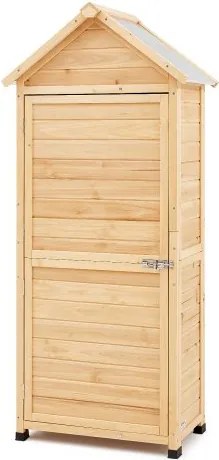 VEVOR Tuinhuis 710 x 455 x 1600 mm, Tuinkast, Houten Opbergschuur, Gereedschapskast met Planken, Slot &amp; Vloer, Waterdicht Tuinhuis, Opbergkast voor Terras, Tuin, Gazon, Tuin