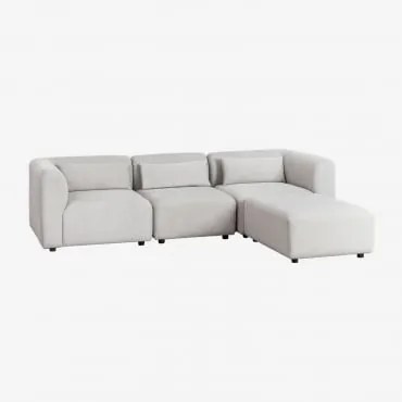 3-delige Modulaire Bank Met Poef Fogler Stof Lichtgrijze - Sklum