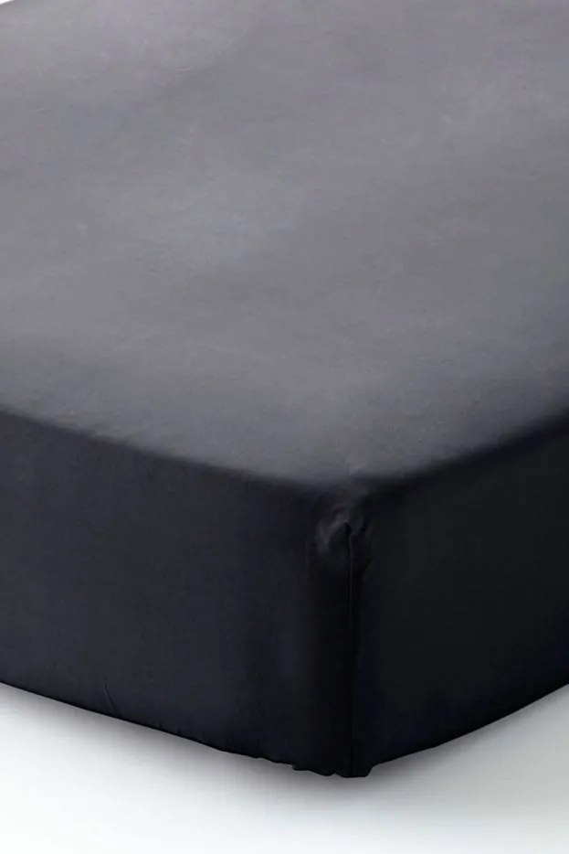 Jersey hoeslaken, zwart (140 x 200 cm)