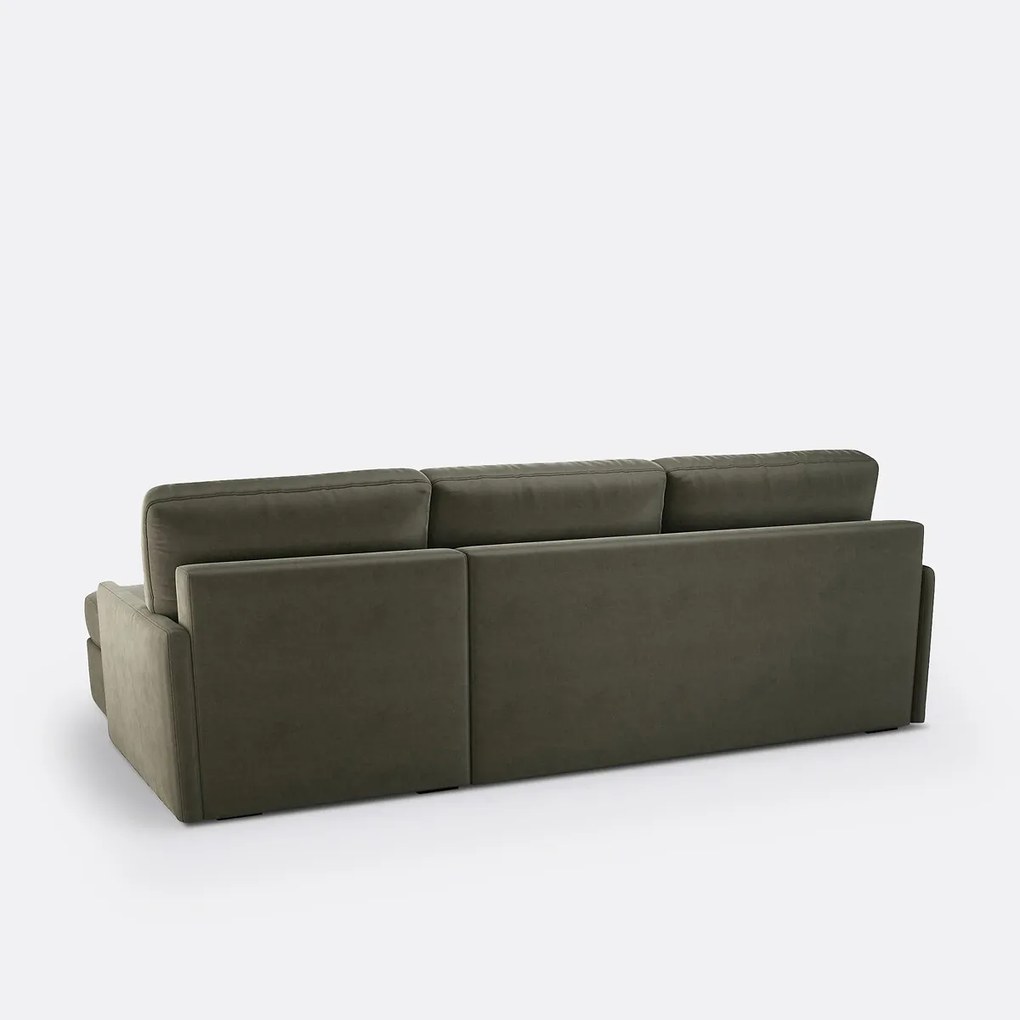 Fluwelen hoekslaapbank, Comfort Bultex® Marta