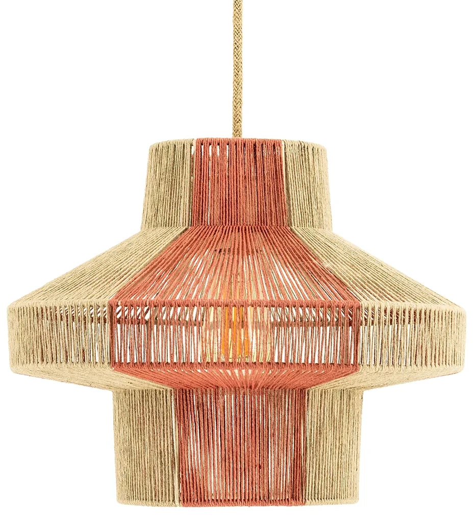By-Boo Cirque 3 Jute Hanglamp Oranje-naturel