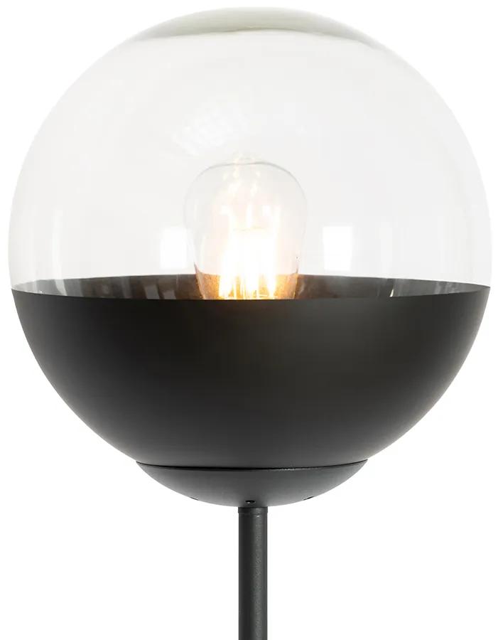Retro vloerlamp zwart met helder glas - Eclipse Retro E27 Binnenverlichting Lamp